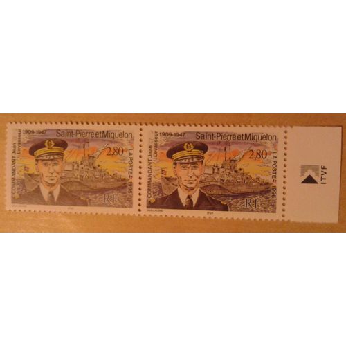 Bloc 2 Timbres Bord De Feuille Saint Pierre Et Miquelon Yt N°624 Neuf