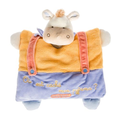Doudou Peluche Âne Cheval Horse Donkey Poney Esel  Mon Range Poche Pyjama Graines Graine De Doudou Et Compagnie Dc2205 Lot A12006 Pantin Activité Bleu Violet Jaune Orange Où Est Caché Mon Pyjama ? 