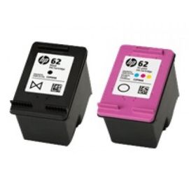 Packs 2 cartouches pour HP 62XL Noire et Couleur Compatible  Envy 7645