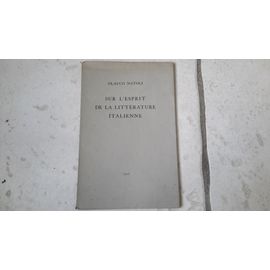 Sur L'esprit De La Littérature Italienne