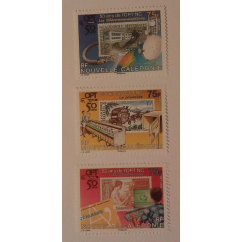 3 Timbres Nouvelle Calédonie 2008 50 Ans De L'opt Nc Yt N° 1045 1046 Et 1047 Neufs
