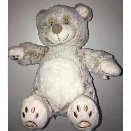 Doudou Ours Tex Baby Beige Blanc Marron Ourson Peluche Nounours Enfant Bebe Mixte Naissance