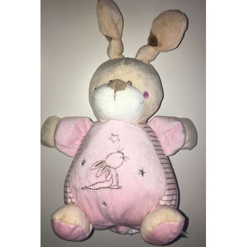 Doudou Lapin Rose Musical Simba Toys Benelux Petit Lapinou Moite A Musique Rose Etoiles Peluche Bebe Naissance Eveil 