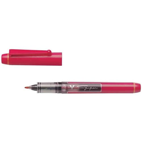 Pilot Lot De 12 Stylos Feutre V Sign Pen Pte Moyenne 0,6 Mm Rouge