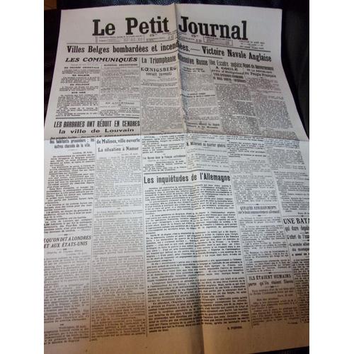 Le Petit Journal, N° 18.874 : Villes Belges Bombardées Et Incendiées - Victoire Navale Anglaise 