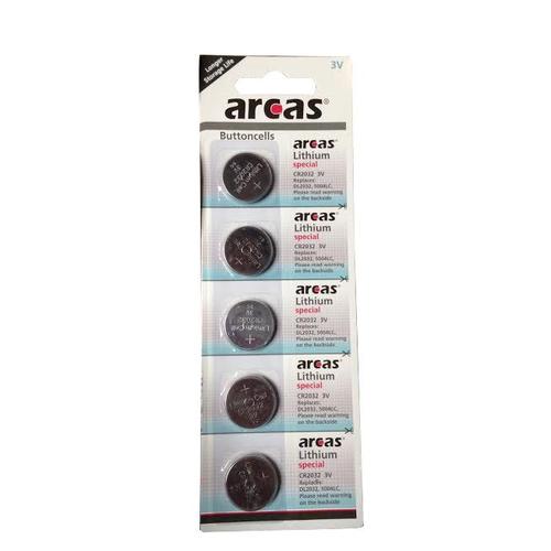 BLISTER DE 5 PILES LITHIUM SPECIAL CR2032 3V ARCAS 13705032 POUR ACCESSOIRES ELECTRONIQUES