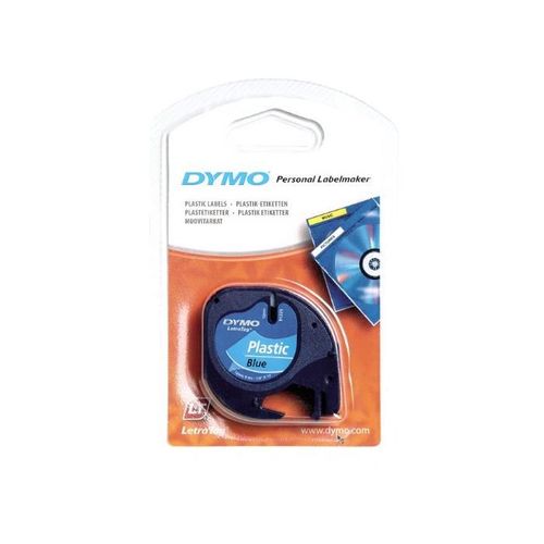 Dymo Lot De 3 Cassettes Ruban Letratag Polyester 12 Mm X 4 M Noir Sur Bleu