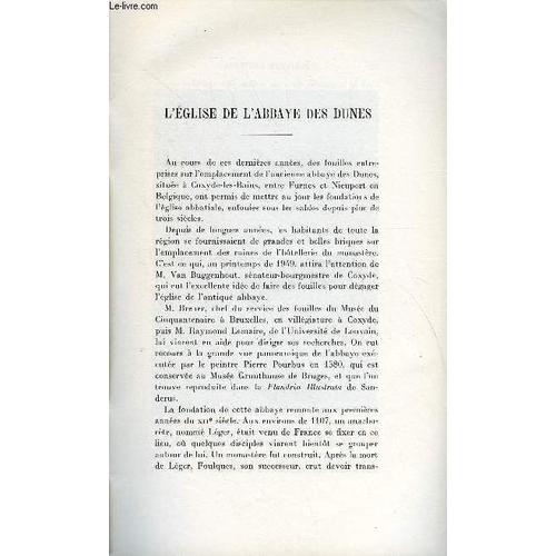 Bulletin Monumental 112e Volume De La Collection N°3 - L'eglise De L'abbaye Des Dunes Par Fr. M.-Anselme Dimier