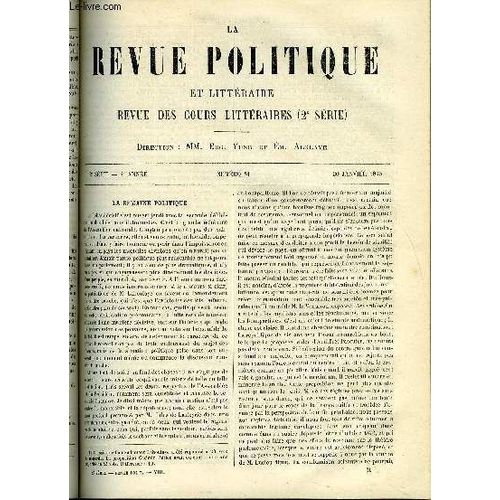 La Revue Politique Et Litteraire 4e Annee - 2e Semestre N°31 - Horace - De La Faveur Dont Il Jouit, Surtout En France, Caractere Romain De Ses Oeuvres Par E. Benoist, Le Champ De Bataille ...