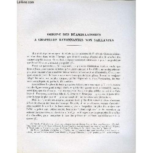 Bulletin Monumental 115e Volume De La Collection N°1 - Origine Des Deambulatoires A Chapelles Rayonnantes Non Saillantes Par Fr. M.-Anselme Dimier