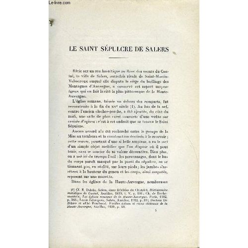 Bulletin Monumental 100e Volume De La Collection N°1 Et 2 - Le Saint Sepulcre De Salers Par Pierre Quarre