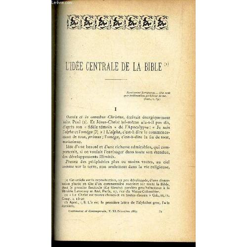 L'idee Centrale De La Bible / La Question Des Mythes : 1ere Partie : La Theorie Des Mythes Dans Les Ecoles Naturalistes (I À V) / Louis Veillot : Notes Et Souvenirs D'un Collaborateur (V)  ...