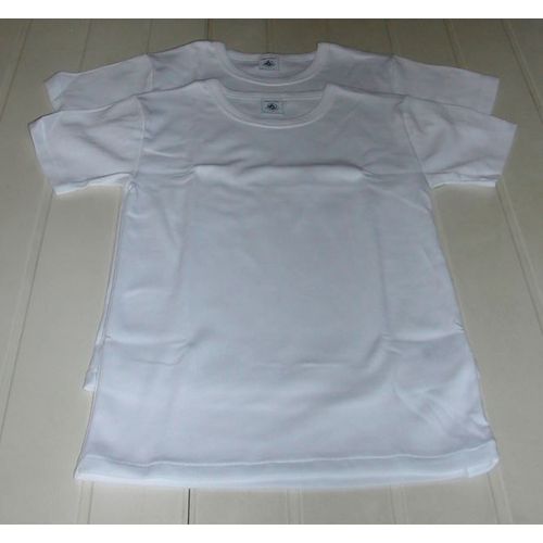 Lot De 2 Tee-Shirts Blancs Unis 10 Ans 138 Cm