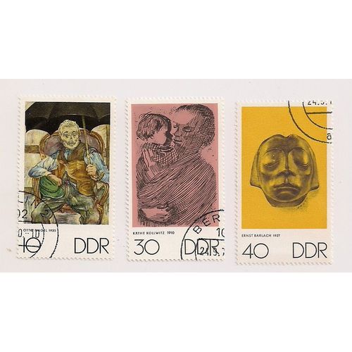 Allemagne(Ddr)- 3 Timbres Oblitérés- Semaine De L' Art- Année 1970