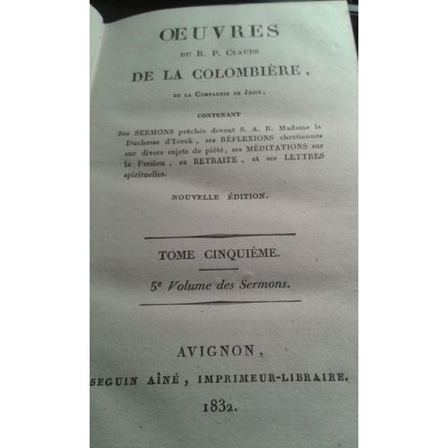 Oeuvres Tome 5 Volume Des Sermons