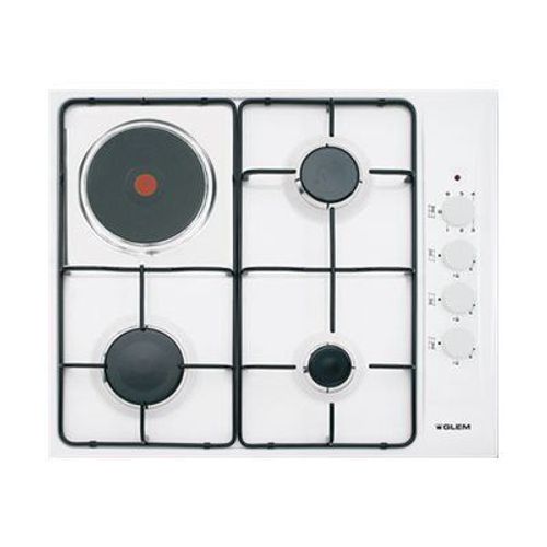 Glem GTL647WH Table de cuisson gaz et électrique Blanc - 4 foyers