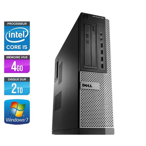 Dell Optiplex 790 Desktop - Intel Core i5-2400 / 3,10 GHz - RAM 4 Go - HDD 2 To - DVDRW - GigaBit Ethernet - Windows 7 Professionnel