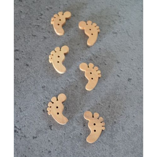 6 Boutons Pieds En Bois Layette Scrapbooking Couture Loisirs Tricot Mercerie