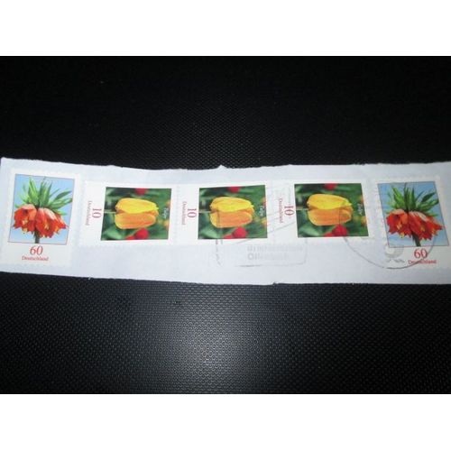 Timbres Allemands (X5)Des Fleurs: Tulipe & Kaiserkrone