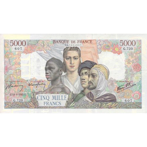 Billet Français De 5000 Francs De 1945.