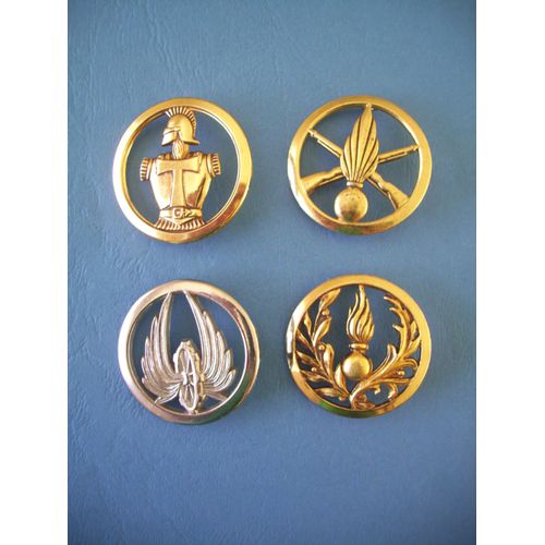 Lot 4 Insignes Modele 1959 Pour Beret / 2