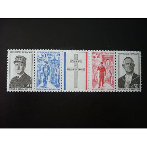 Timbres Neufs : Bande De 5 Timbres Neufs Anniversaire De La Mort Du Général De Gaulle - Yvert Et Tellier 1695 À 1698