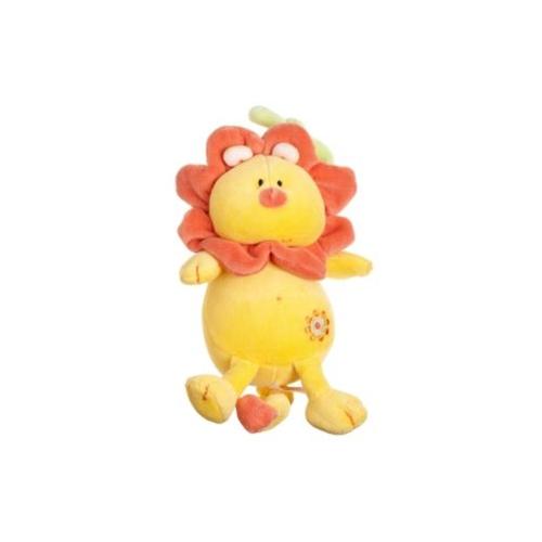 Peluche Lion Löwe Doudou Hochet Grelot Jaune Orange Feuille Verte Baby Jemini 21 Cm Boite À Musique Musical  Lien Attache