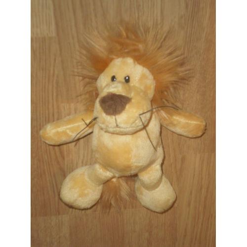 Doudou Peluche Lion Lôwe Crinière 18 Cm Planet Pluch Plush Beige Jaune Nez Truffe Marron