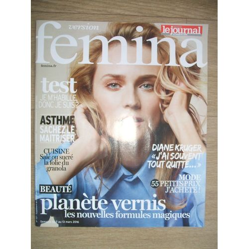 Version Femina 727 : Diane Kruger - Asthme - Cuisine La Folie Du Granola - Beauté Les Vernis -