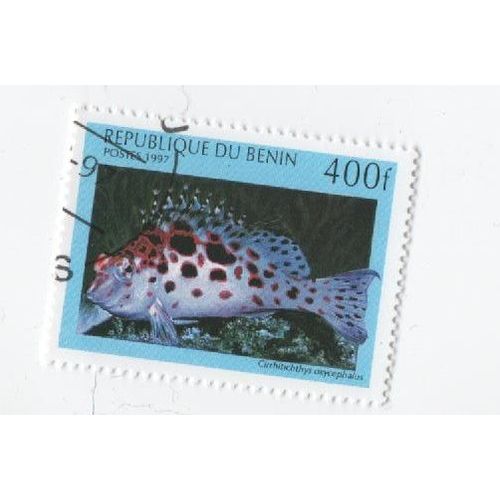 Timbre République Du Bénin Poisson Animaux Marin 400f