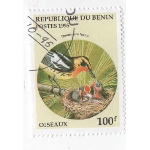 Timbre République Bénin Oiseaux 100f