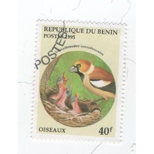 Timbre République Bénin Oiseaux 40f