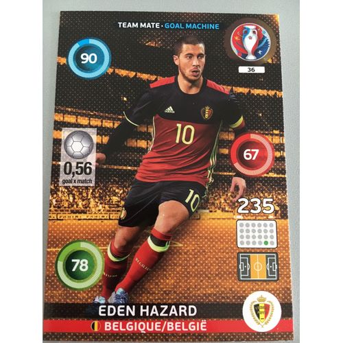 Carte Eden Hazard 36 Uefa Euro 2016 Team Mate Goal Machine Belgique