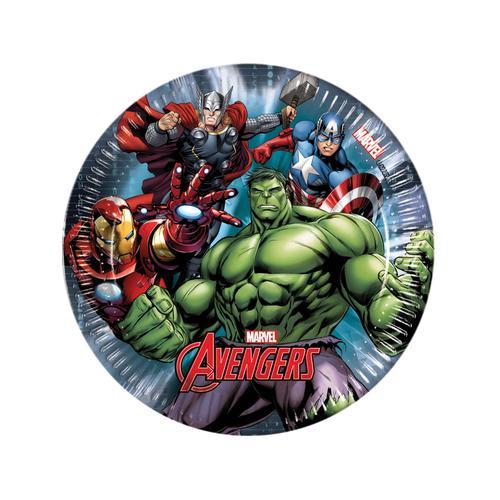 8 Petites Assiettes Avengers Power 19.5 Cm