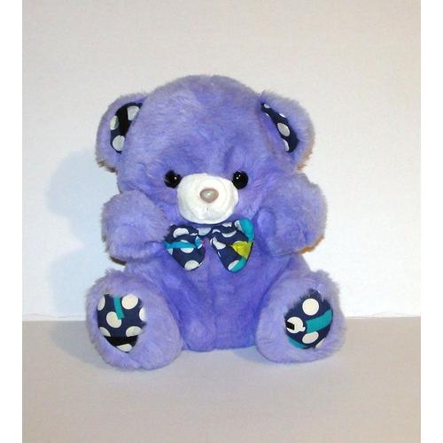 Ours Mauve Baby Club Ancienne Peluche Ours Assis 29 Cm