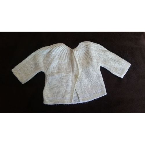 Gilet Pounétoun Acrylique Naissance Jaune Et Blanc