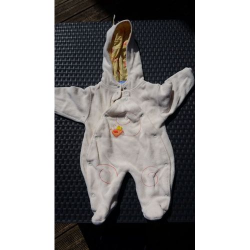 Combinaison Mini Malice 3 Mois Ecru Capuche