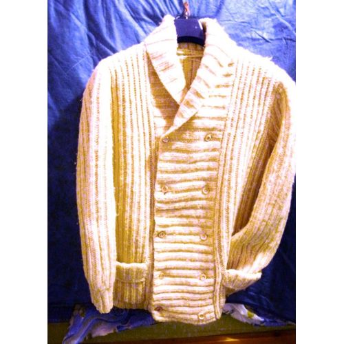 Veste Fait Main Laine Beige Taille L