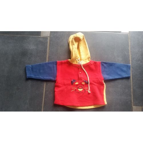 Sweat À Capuche 3 Mois Rouge Jaune Bleu