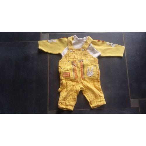 Ensemble Vêtement La Compagnie Des Petits 3 Mois Jaune Salopette + Pull