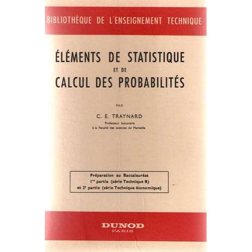 Elements De Statistique Et De Calcul De Probabilités