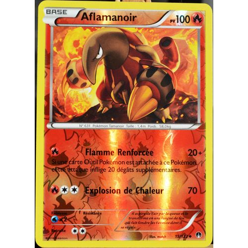 Carte Pokémon 15/122 Aflamanoir 100 Pv - Reverse Xy09 - Rupture Turbo Neuf Fr