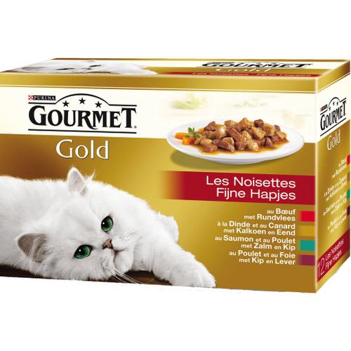 Gourmet - Gold Les Noisettes - 12 X 85 G - Sachets Repas Pour Chat Adulte