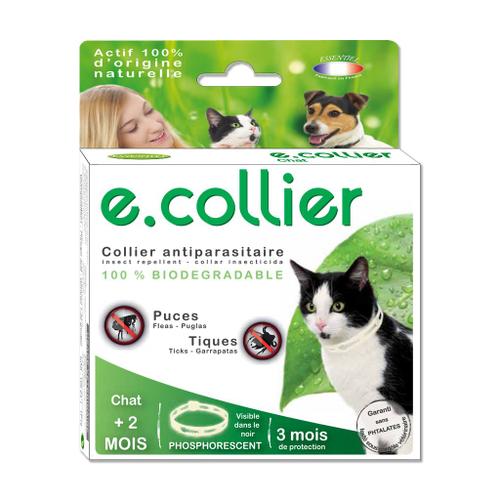 Collier Antiparasitaire Chat Essentiel Phosphorescent 35cm