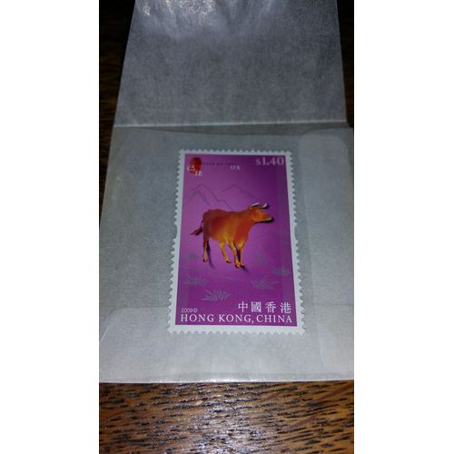 Timbre Hong Kong Year Of The Ox Année Du Boeuf 1,40hk$