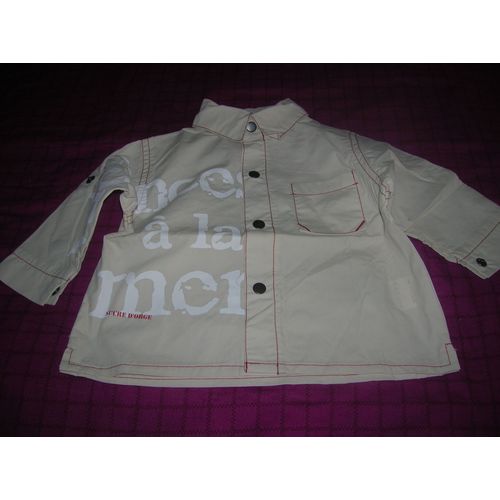 Chemise Sucre D'orge Manches Longues Coton 6 Mois Beige
