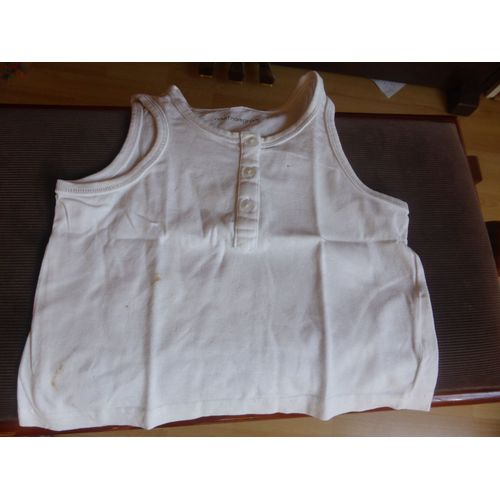 Débardeur Amstramgram . Coton 5 Ans Blanc