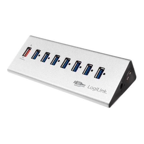 LogiLink UA0228 - Concentrateur (hub) - 7 x SuperSpeed USB 3.0 + 1 x USB 3.0 SuperSpeed (charge) - de bureau