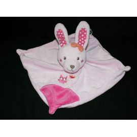 Doudou Plat Lapin Rabbit Tex Baby Carrefour Orange Brode Chouette Hibou Pois Rose Rakuten