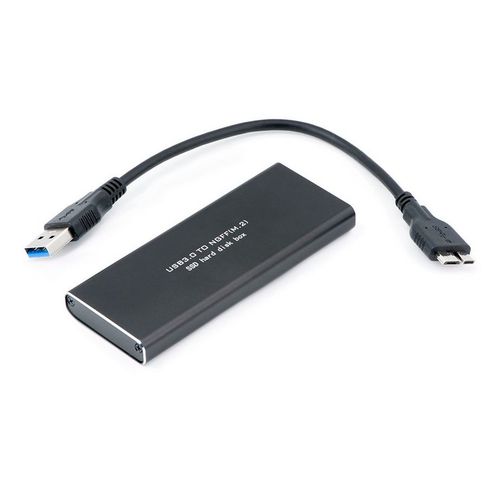 QUMOX Boitier NGFF M.2 SSD vers USB 3.0 SUPERSPEED Adaptateur convertisseur Boitier SSD externe - Supporte les 4 formats : 2230 / 2242 / 2260 / 2280 B/M B+M Key NGFF